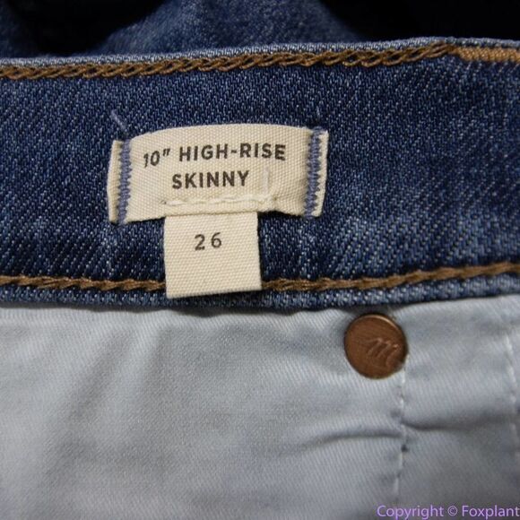 NEW Madewell 10" High-Rise Skinny Jeans‎ in Wendover Wash: TENCEL™, 26 - Picture 10 of 15